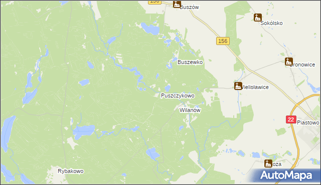 mapa Puszczykowo gmina Strzelce Krajeńskie, Puszczykowo gmina Strzelce Krajeńskie na mapie Targeo