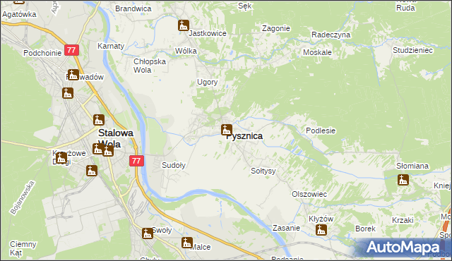 mapa Pysznica, Pysznica na mapie Targeo