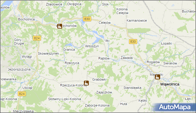 mapa Rąblów, Rąblów na mapie Targeo