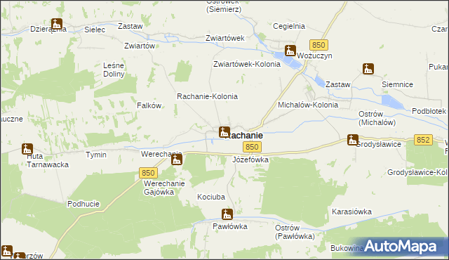 mapa Rachanie, Rachanie na mapie Targeo