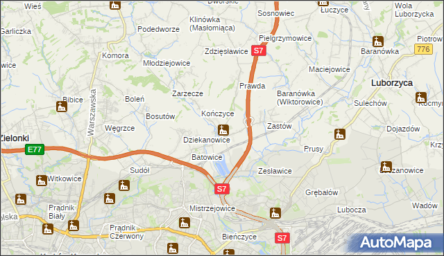 mapa Raciborowice gmina Michałowice, Raciborowice gmina Michałowice na mapie Targeo