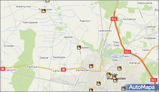 mapa Radłów gmina Raszków, Radłów gmina Raszków na mapie Targeo