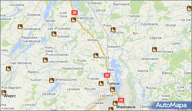 mapa Radocza, Radocza na mapie Targeo
