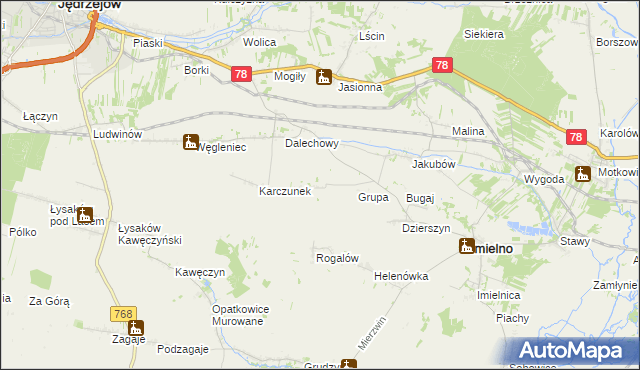 mapa Rajchotka, Rajchotka na mapie Targeo