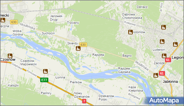 mapa Rajszew, Rajszew na mapie Targeo