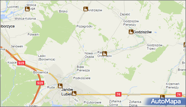 mapa Rataj Poduchowny, Rataj Poduchowny na mapie Targeo