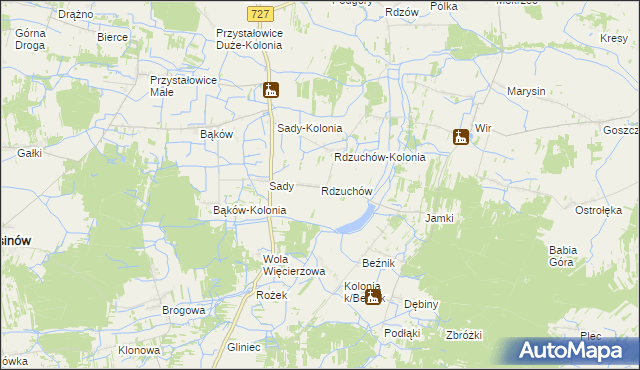 mapa Rdzuchów, Rdzuchów na mapie Targeo