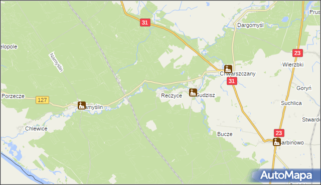 mapa Reczyce gmina Boleszkowice, Reczyce gmina Boleszkowice na mapie Targeo