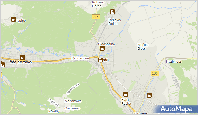 mapa Reda, Reda na mapie Targeo