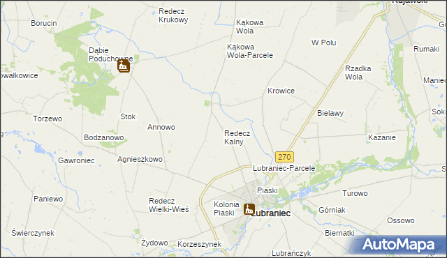mapa Redecz Kalny, Redecz Kalny na mapie Targeo