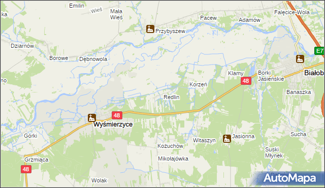 mapa Redlin, Redlin na mapie Targeo