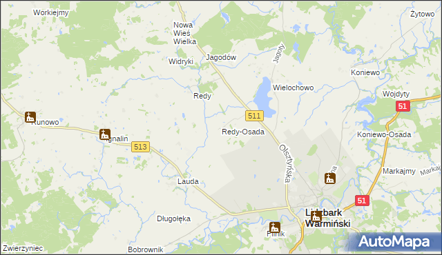 mapa Redy-Osada, Redy-Osada na mapie Targeo