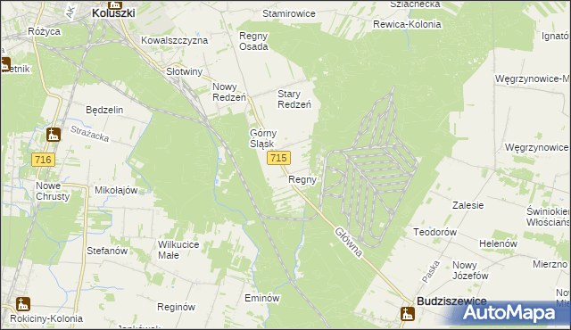 mapa Regny, Regny na mapie Targeo