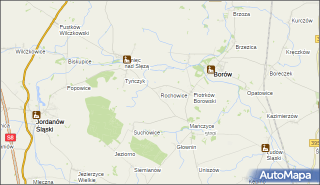 mapa Rochowice, Rochowice na mapie Targeo