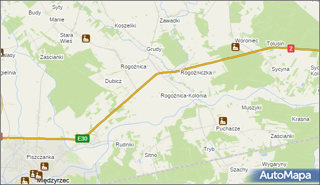 mapa Rogoźnica-Kolonia, Rogoźnica-Kolonia na mapie Targeo