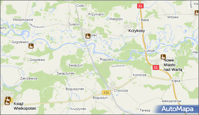 mapa Rogusko, Rogusko na mapie Targeo