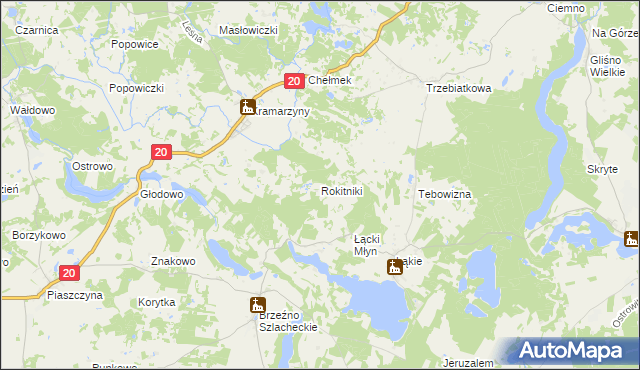 mapa Rokitniki, Rokitniki na mapie Targeo