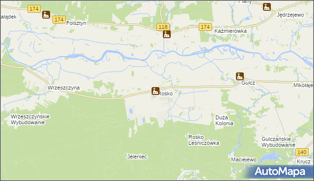 mapa Rosko, Rosko na mapie Targeo