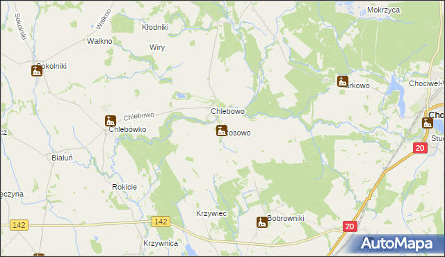 mapa Rosowo, Rosowo na mapie Targeo