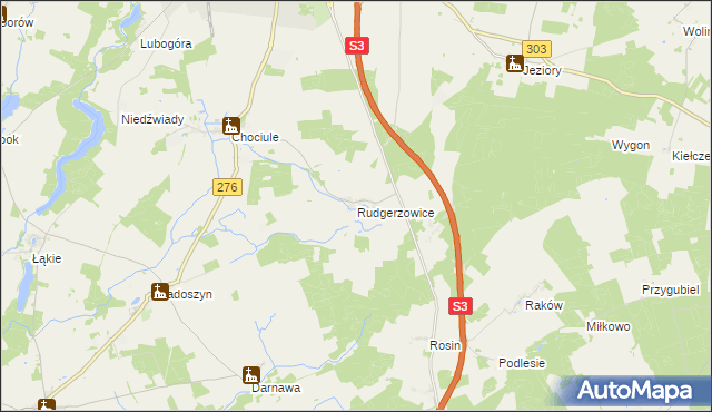 mapa Rudgerzowice, Rudgerzowice na mapie Targeo