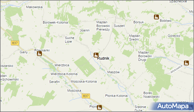 mapa Rudnik powiat krasnostawski, Rudnik powiat krasnostawski na mapie Targeo