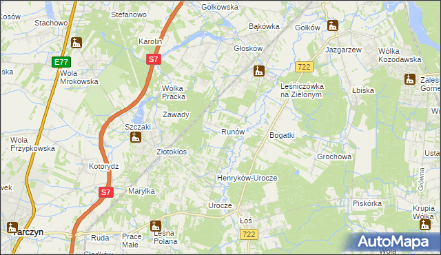mapa Runów, Runów na mapie Targeo