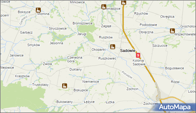 mapa Ruszkowiec, Ruszkowiec na mapie Targeo