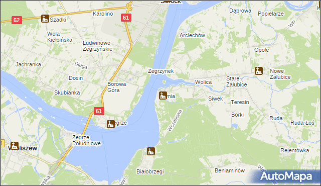 mapa Rynia gmina Nieporęt, Rynia gmina Nieporęt na mapie Targeo