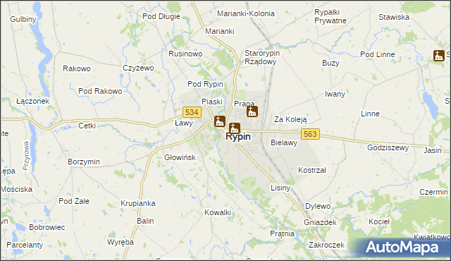 mapa Rypin, Rypin na mapie Targeo