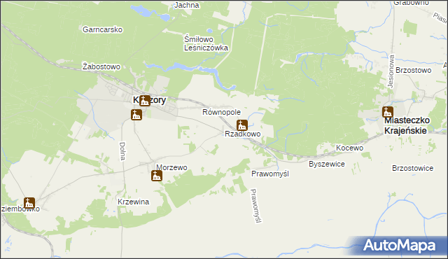 mapa Rzadkowo, Rzadkowo na mapie Targeo