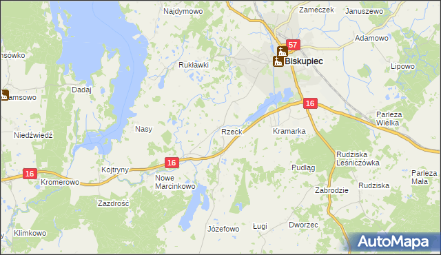 mapa Rzeck, Rzeck na mapie Targeo