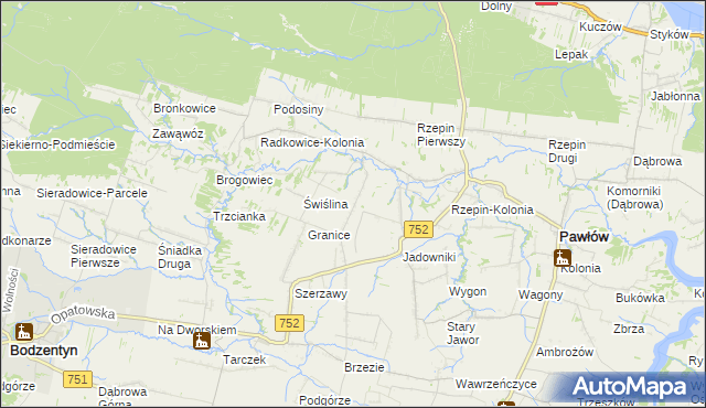 mapa Rzepinek gmina Pawłów, Rzepinek gmina Pawłów na mapie Targeo