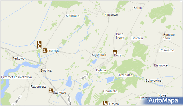 mapa Sączkowo, Sączkowo na mapie Targeo