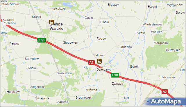 mapa Saków, Saków na mapie Targeo