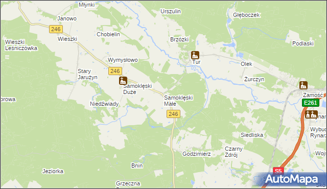 mapa Samoklęski Małe, Samoklęski Małe na mapie Targeo