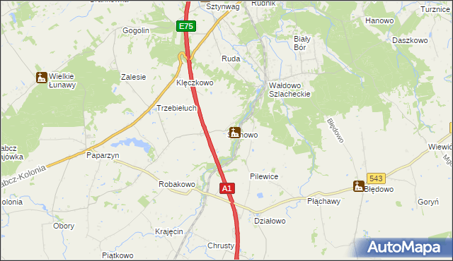mapa Sarnowo gmina Stolno, Sarnowo gmina Stolno na mapie Targeo