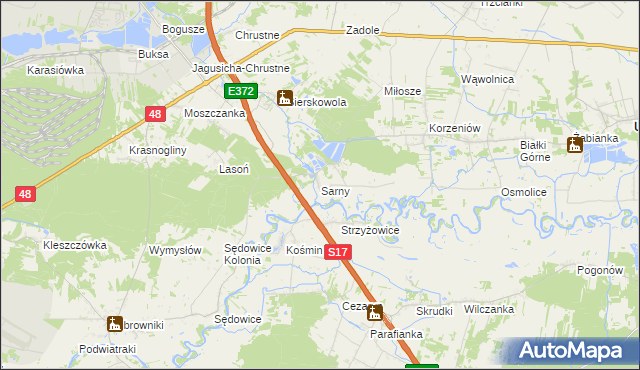 mapa Sarny gmina Ułęż, Sarny gmina Ułęż na mapie Targeo