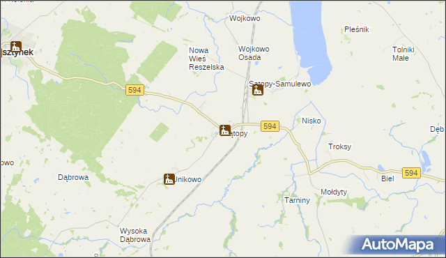 mapa Sątopy gmina Bisztynek, Sątopy gmina Bisztynek na mapie Targeo