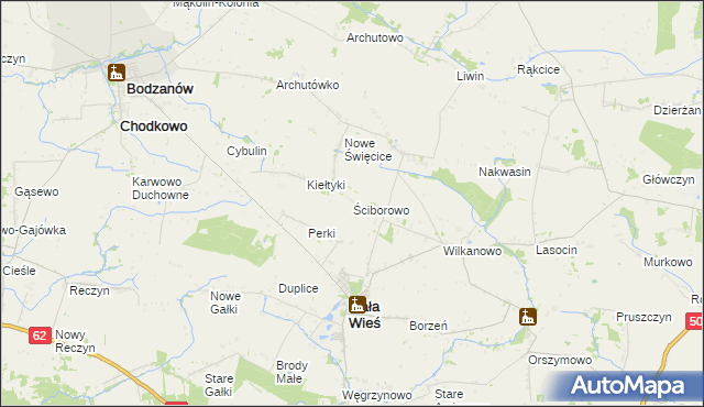 mapa Ściborowo, Ściborowo na mapie Targeo
