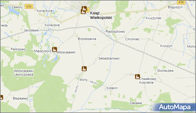 mapa Sebastianowo, Sebastianowo na mapie Targeo