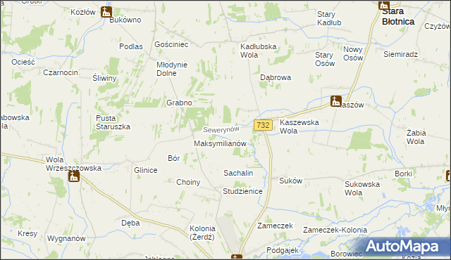 mapa Sewerynów gmina Przytyk, Sewerynów gmina Przytyk na mapie Targeo