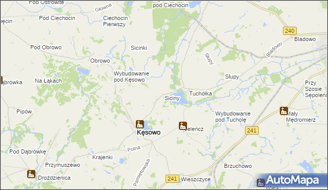 mapa Siciny gmina Kęsowo, Siciny gmina Kęsowo na mapie Targeo