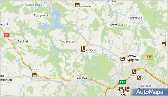 mapa Siedlęcin, Siedlęcin na mapie Targeo