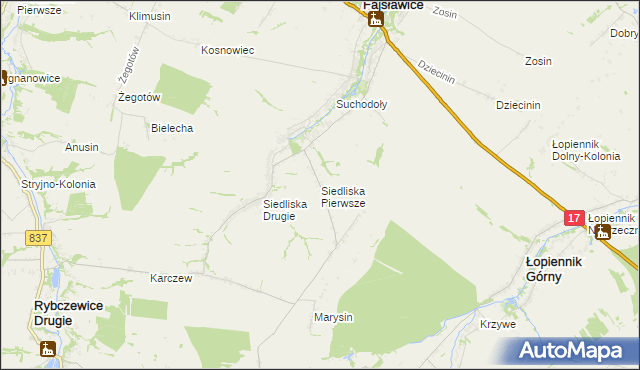 mapa Siedliska Pierwsze, Siedliska Pierwsze na mapie Targeo