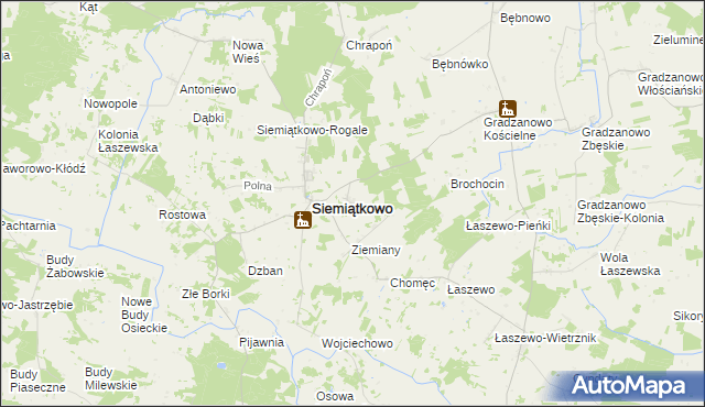 mapa Siemiątkowo-Rechty, Siemiątkowo-Rechty na mapie Targeo