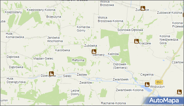 mapa Siemierz, Siemierz na mapie Targeo