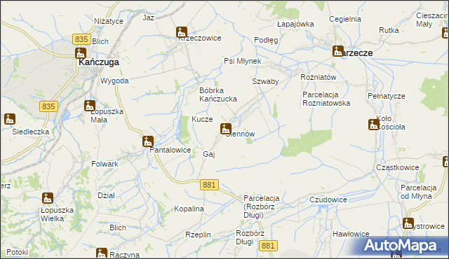 mapa Siennów, Siennów na mapie Targeo