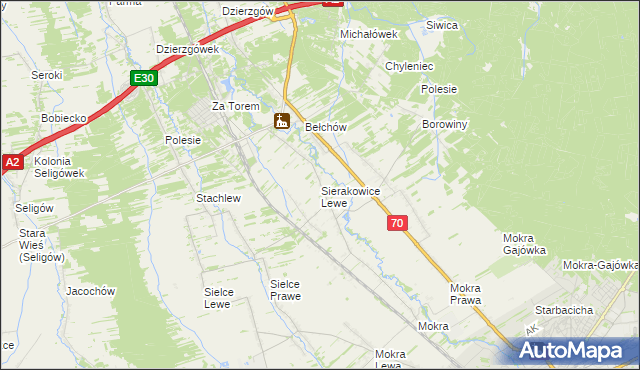mapa Sierakowice Lewe, Sierakowice Lewe na mapie Targeo