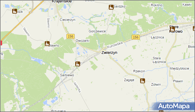 mapa Sierosławice gmina Zwierzyn, Sierosławice gmina Zwierzyn na mapie Targeo