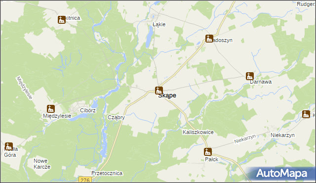 mapa Skąpe powiat świebodziński, Skąpe powiat świebodziński na mapie Targeo